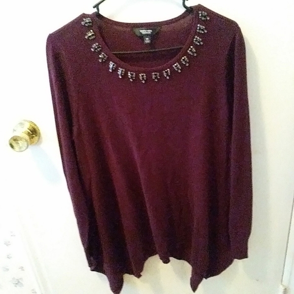 Simply Vera plum blouse with pretty beading medium - Picture 4 of 6